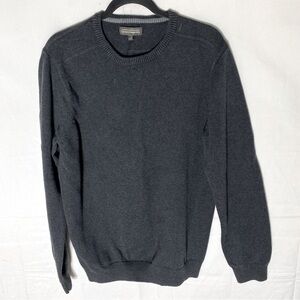 Denver Hayes Dark Grey Cotton Knit Crew Neck Sweater M